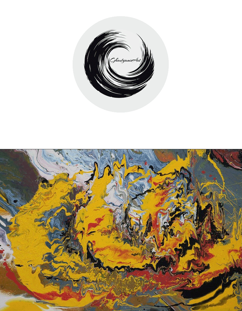 Abstract painting - Abbas ghadyani - Dance of the Flames - Oil painting - Modern art - Art composition